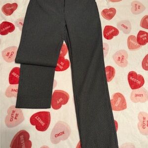 White House Black Market Black Microdot Ankle Pants